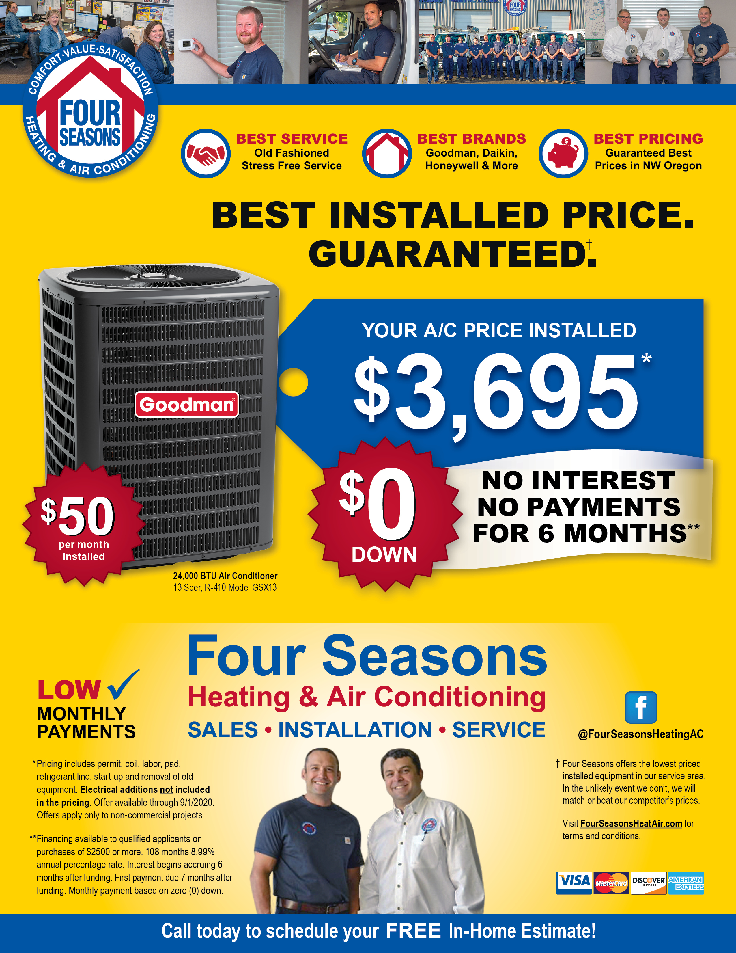 Four Seasons Heating & Air Conditioning Seasonal Specials
