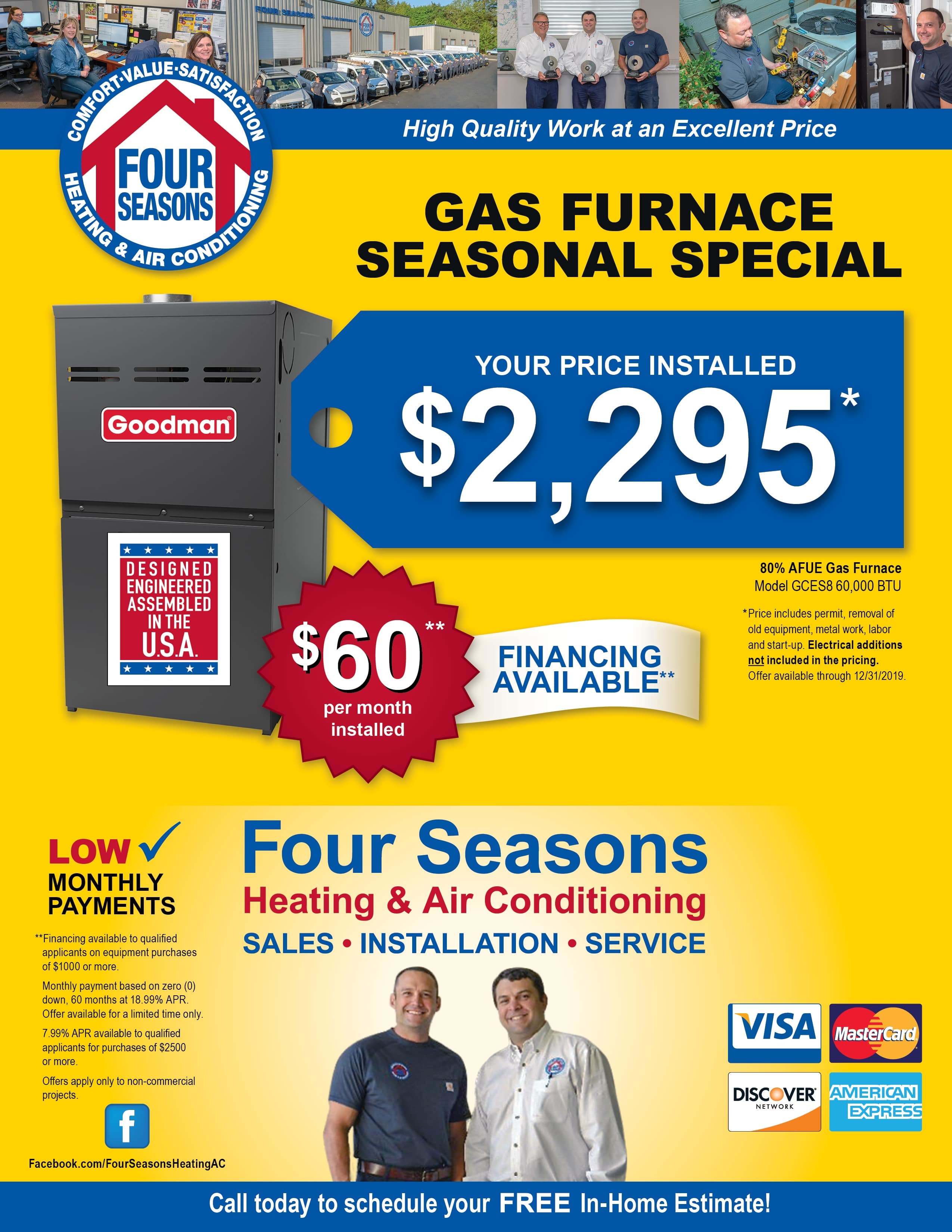 Four Seasons Heating & Air Conditioning Seasonal Specials