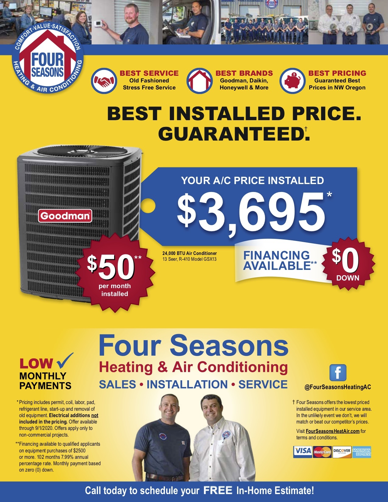 Four Seasons Heating & Air Conditioning Seasonal Specials
