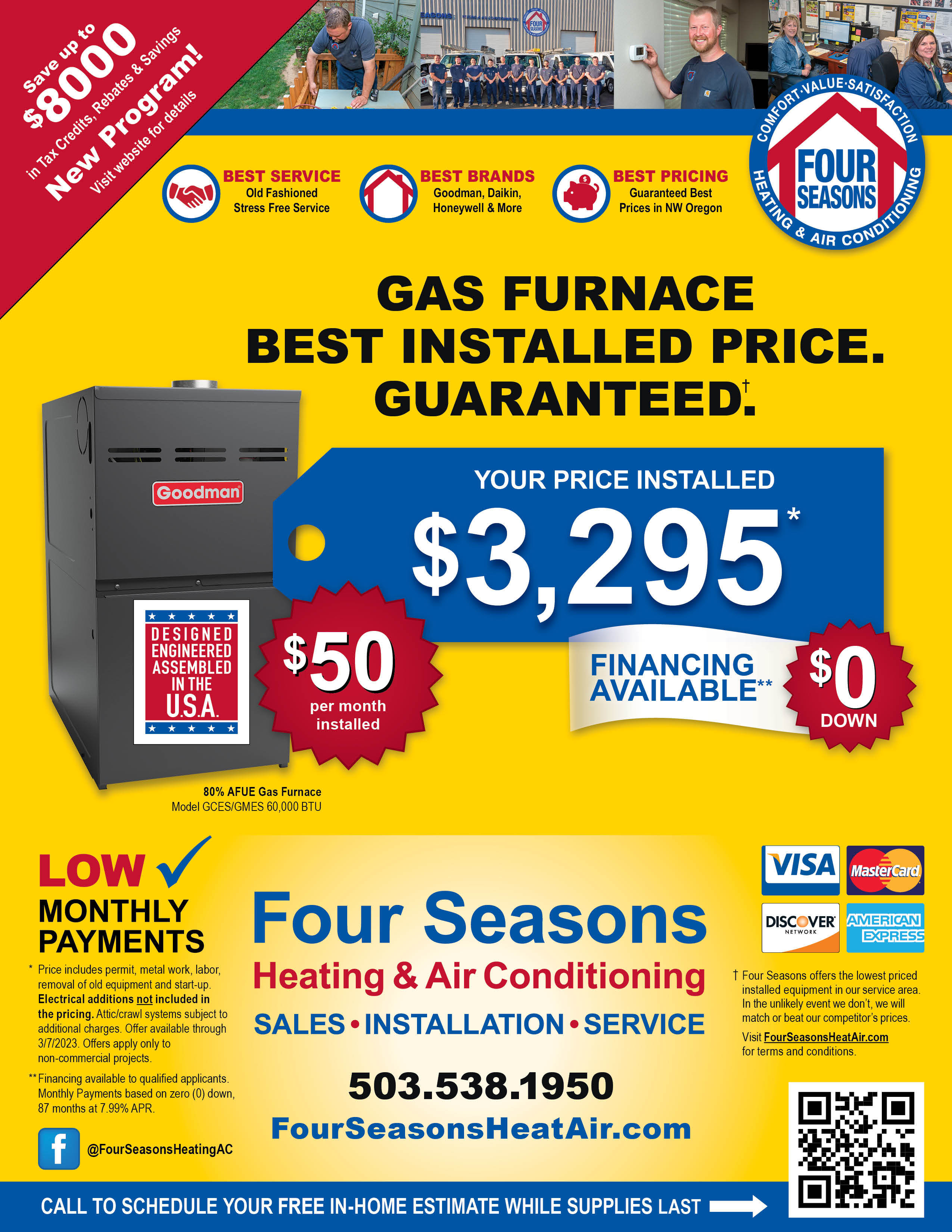 Four Seasons Heating & Air Conditioning Seasonal Specials