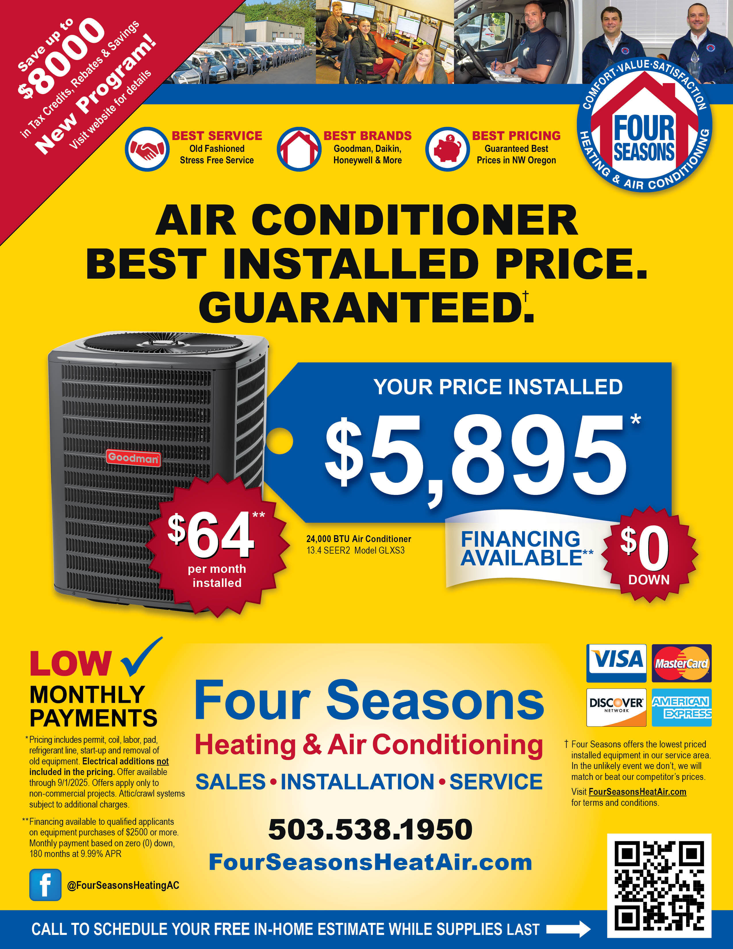 Four Seasons Heating & Air Conditioning Seasonal Specials