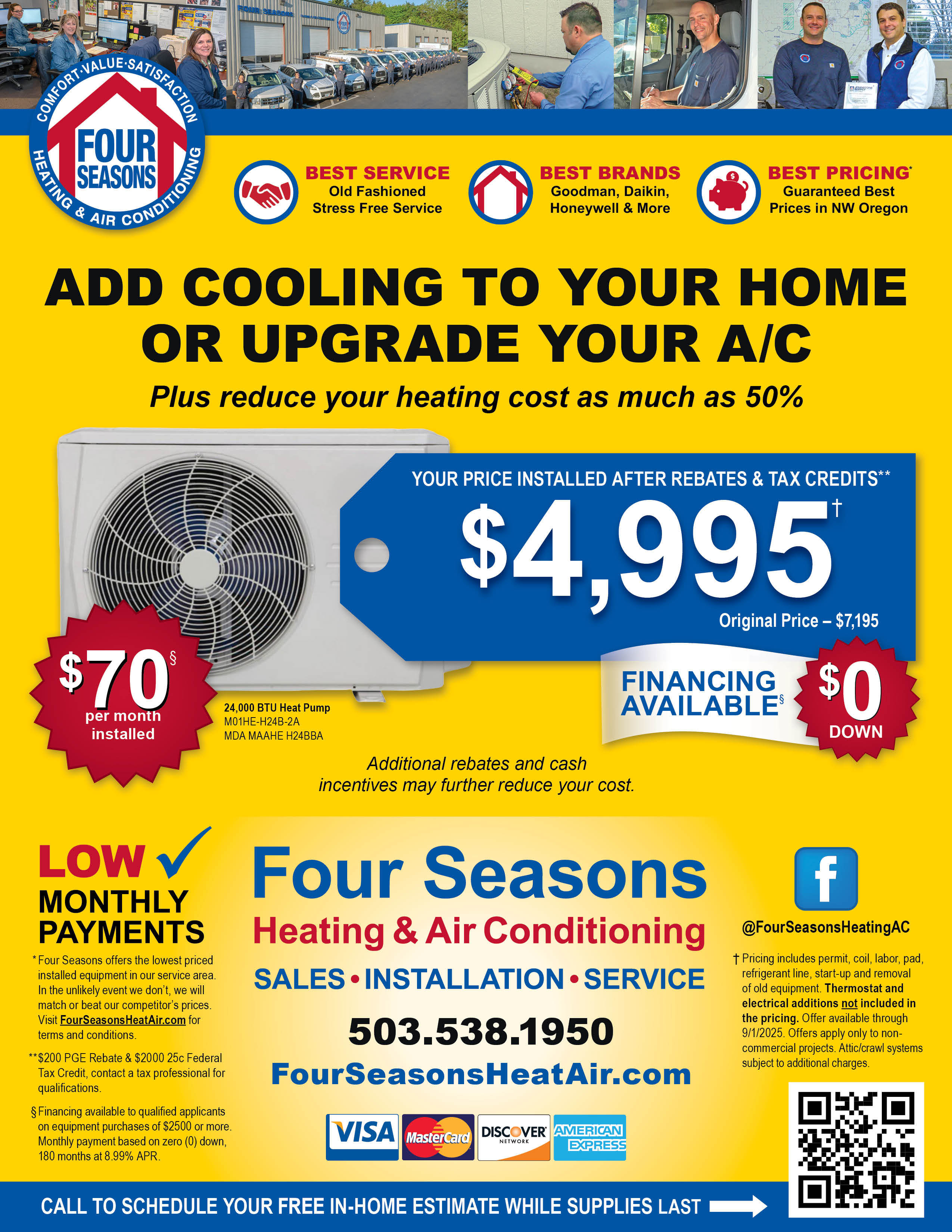 Four Seasons Heating & Air Conditioning Seasonal Specials