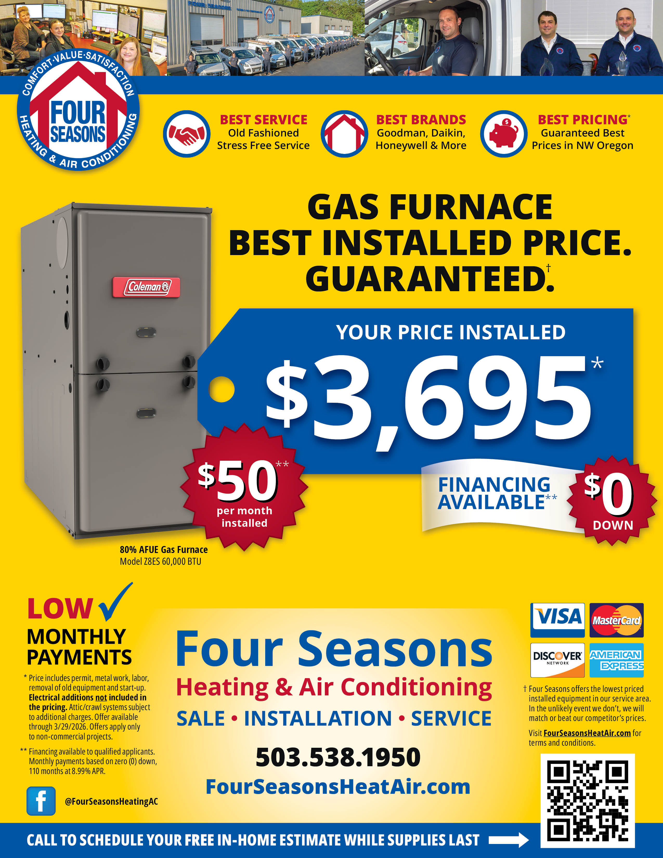 Four Seasons Heating & Air Conditioning Seasonal Specials