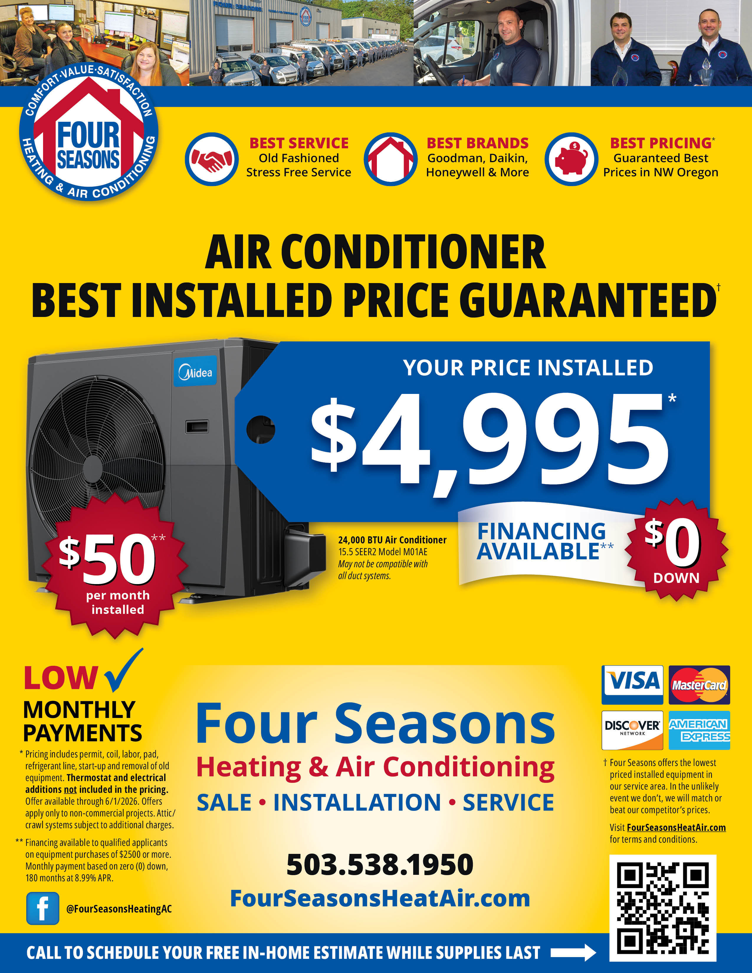 Four Seasons Heating & Air Conditioning Seasonal Specials
