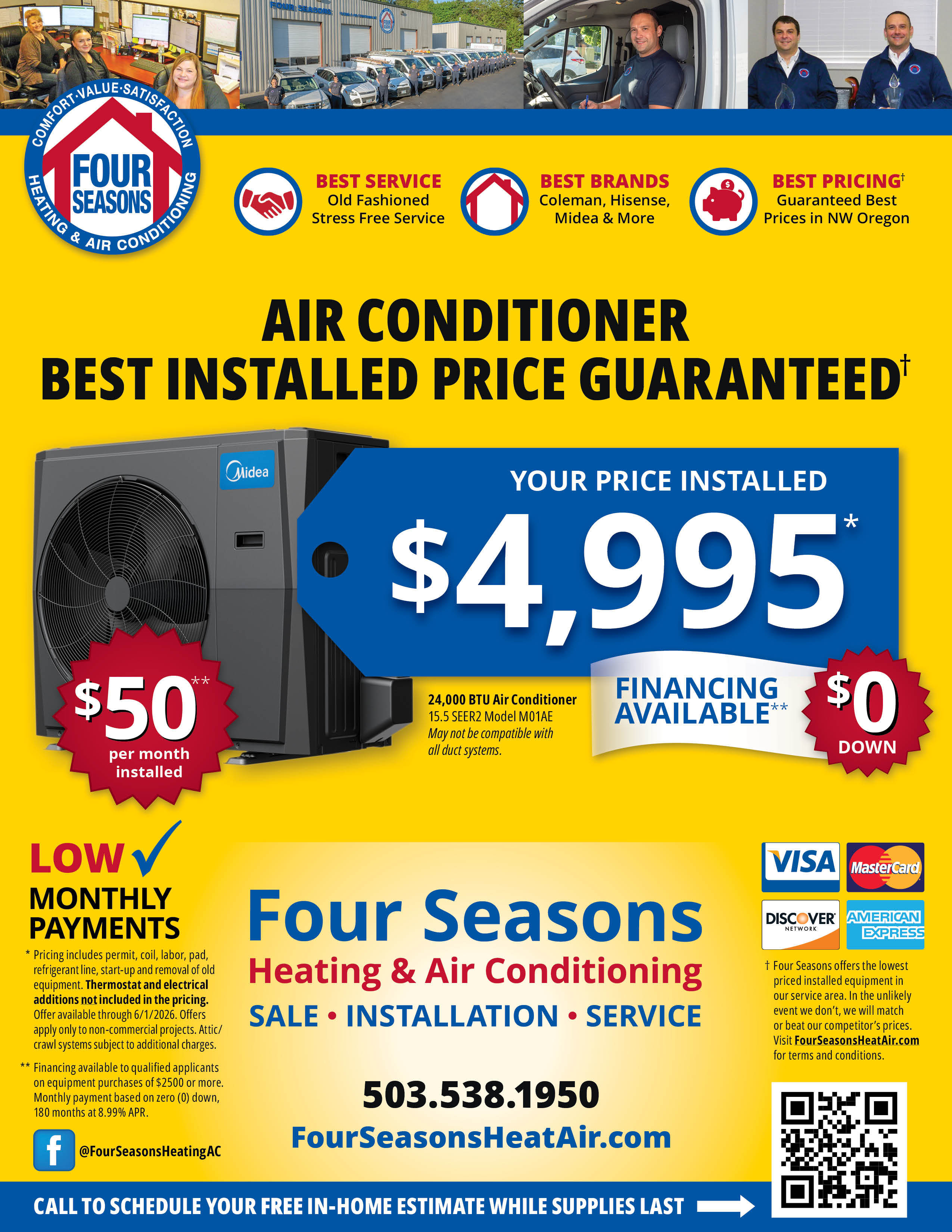 Four Seasons Heating & Air Conditioning Seasonal Specials