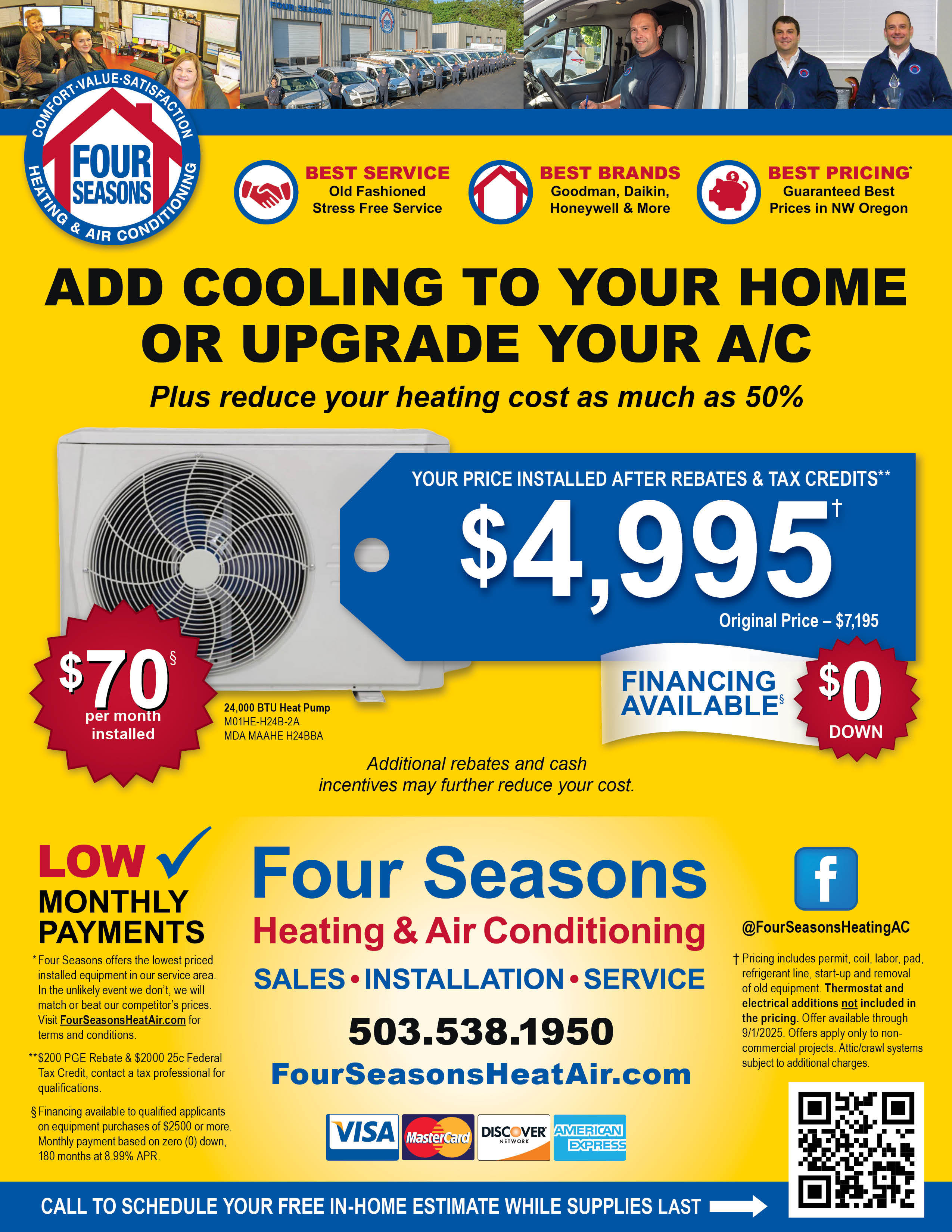 Four Seasons Heating & Air Conditioning Seasonal Specials